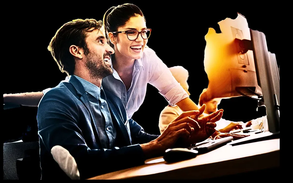 Two Silicon IT Systems consultants reviewing a network design together at a workstation