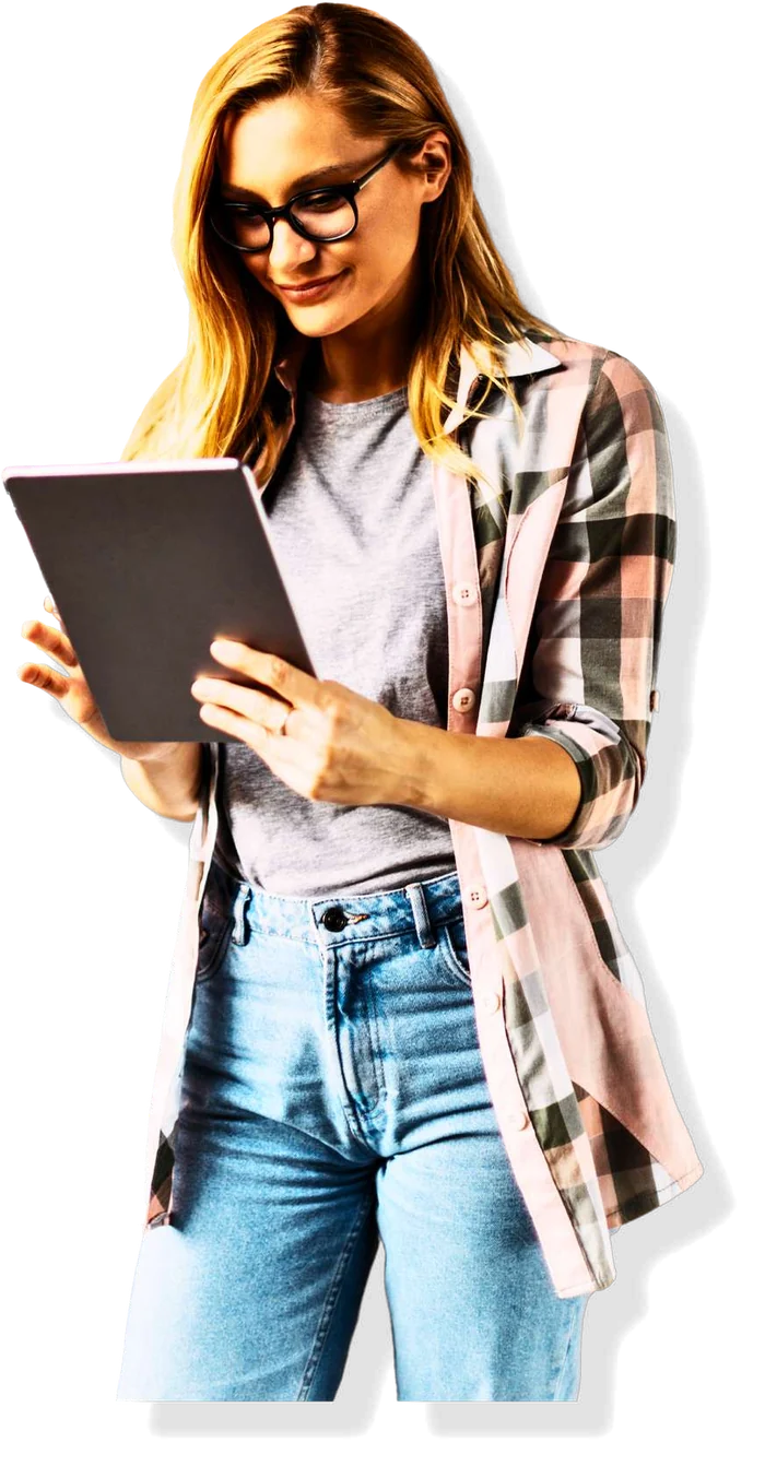 A Silicon IT Systems engineer working through a site survey on a tablet